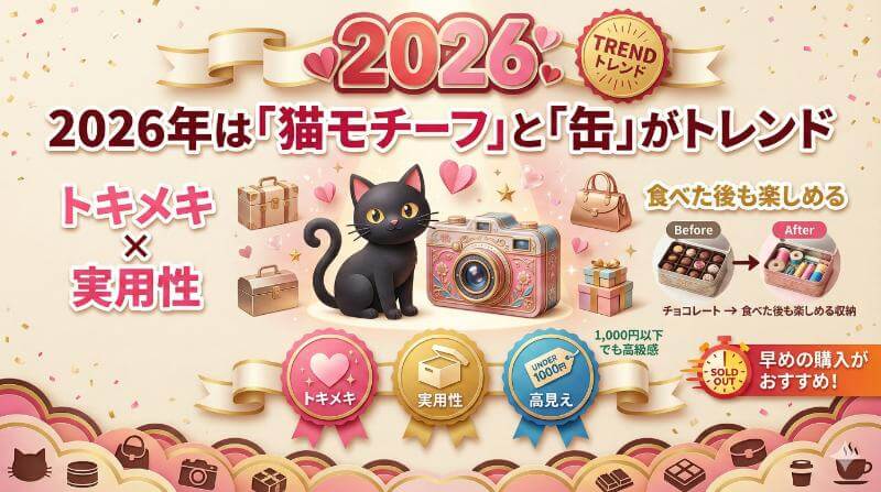 まとめ｜2026年は「猫モチーフ」と「缶」がトレンド