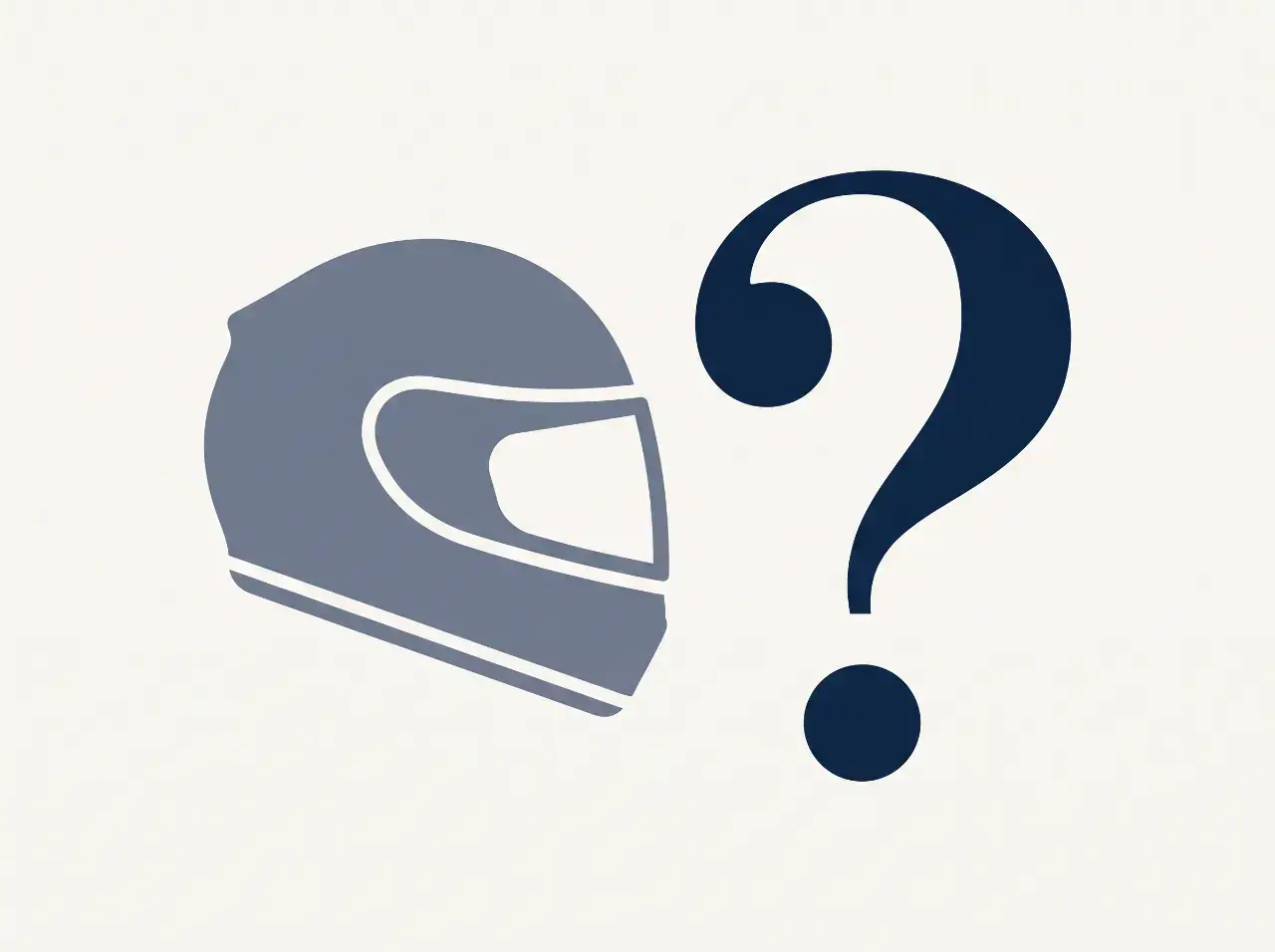 Abstract question mark and helmet minimalist vector illustration