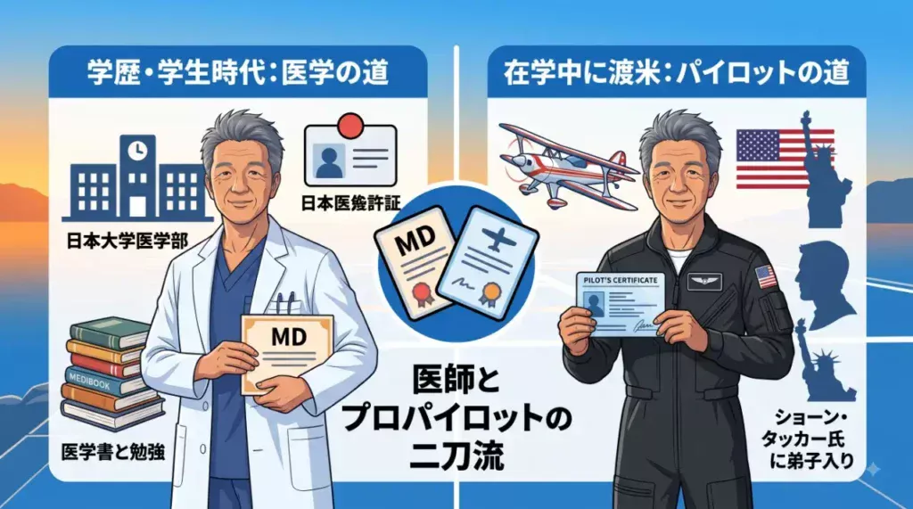 次田展之の学歴と異色の経歴!医学部時代に渡米してパイロットへ